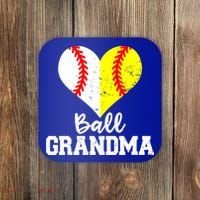 Ball Grandma Funny Baseball Softball Grandma Gift Coaster thumb 0