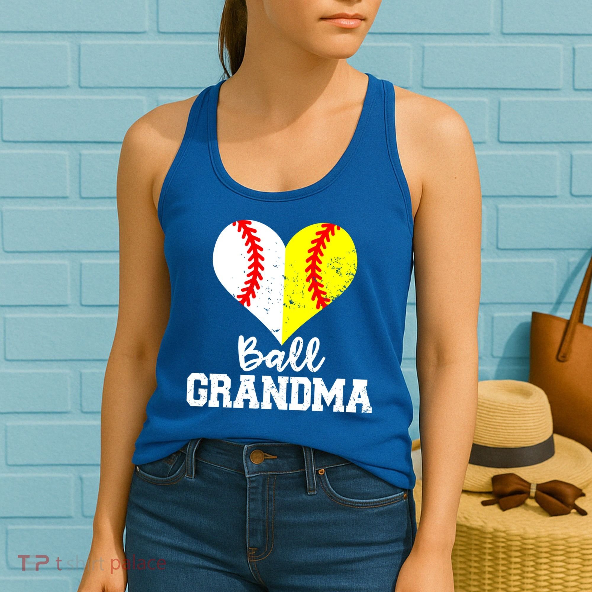 Ball Grandma Funny Baseball Softball Grandma Gift Women's Tank Top