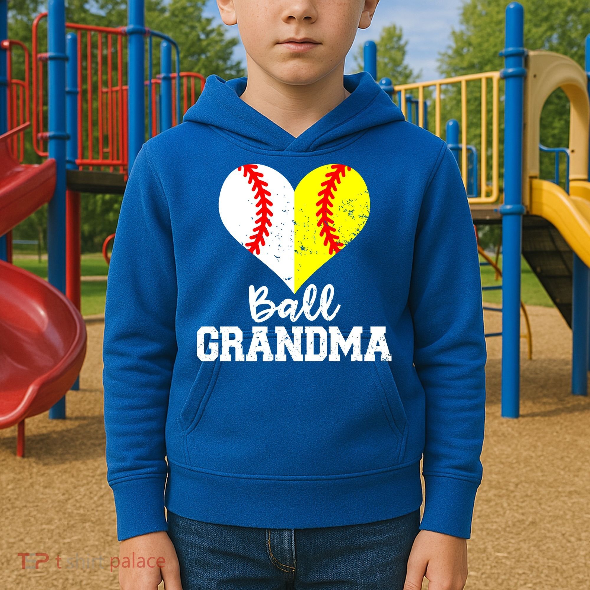 Ball Grandma Funny Baseball Softball Grandma Gift Kids Hoodie