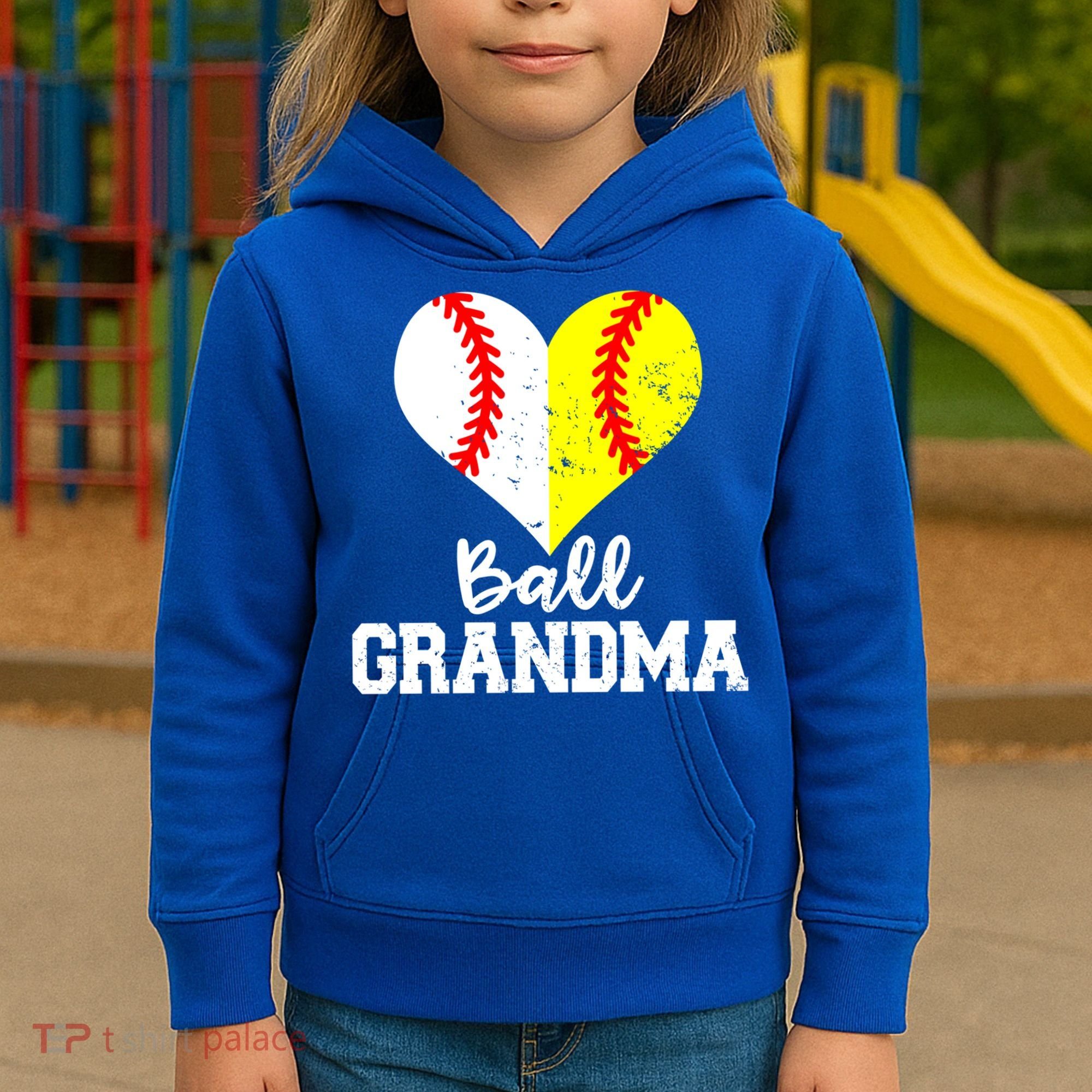 Ball Grandma Funny Baseball Softball Grandma Gift Kids Hoodie