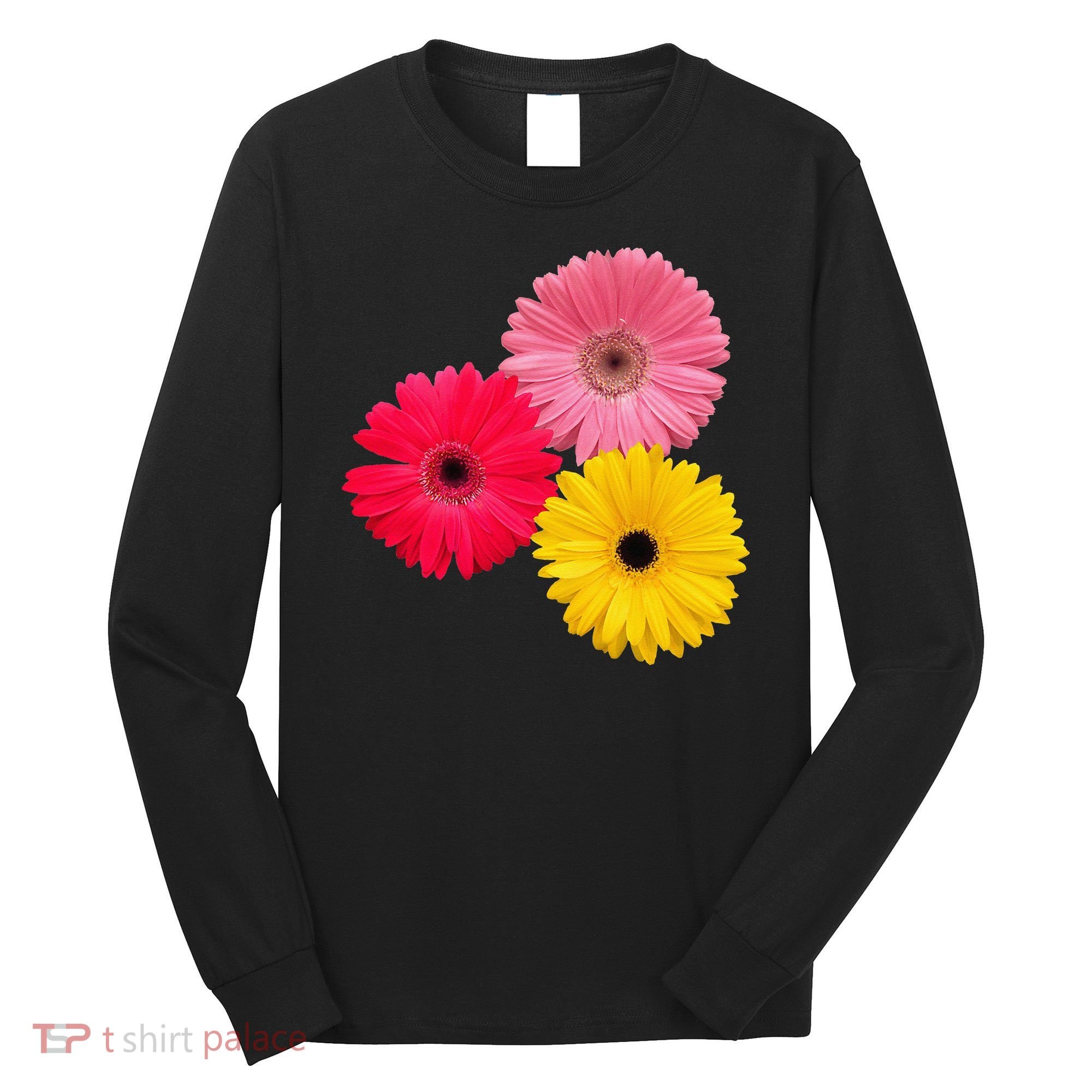 Blooming Gerbera Flower Daisies Gerberas Daisy Flowery Long Sleeve Shirt
