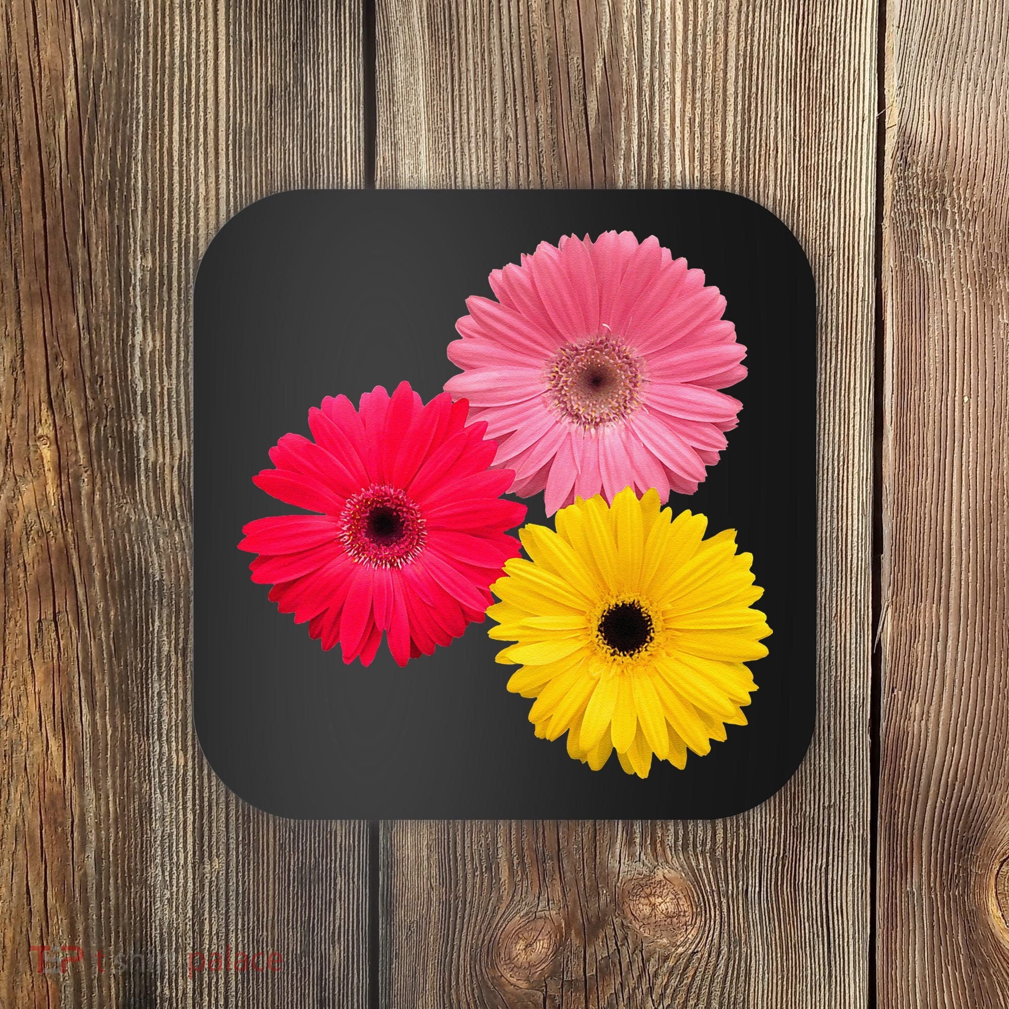 Blooming Gerbera Flower Daisies Gerberas Daisy Flowery Coaster