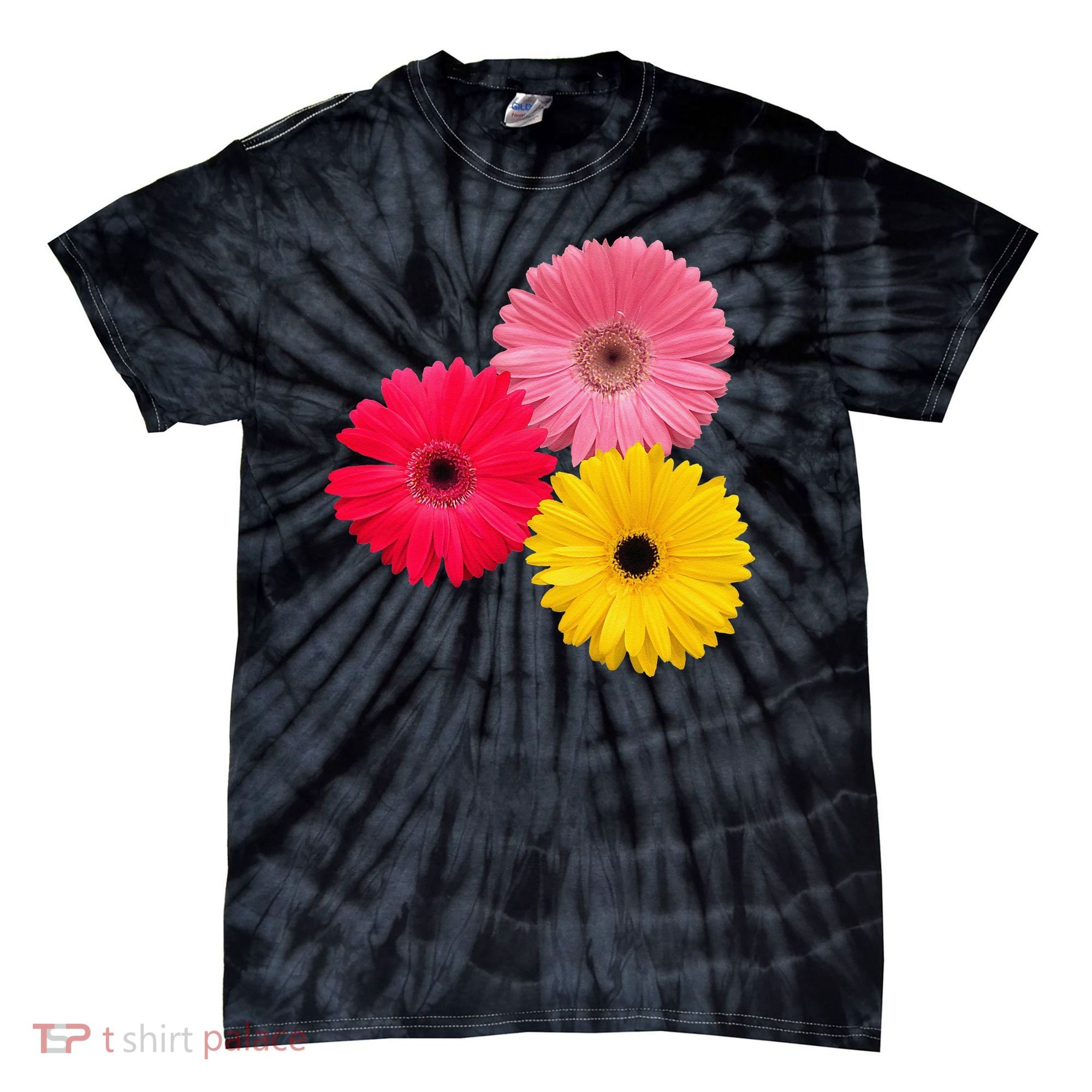 Blooming Gerbera Flower Daisies Gerberas Daisy Flowery Tie-Dye T-Shirt