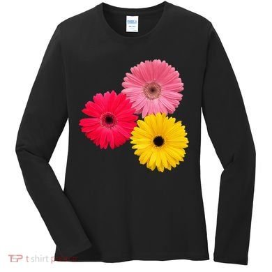 Blooming Gerbera Flower Daisies Gerberas Daisy Flowery Women's Long Sleeve Shirt
