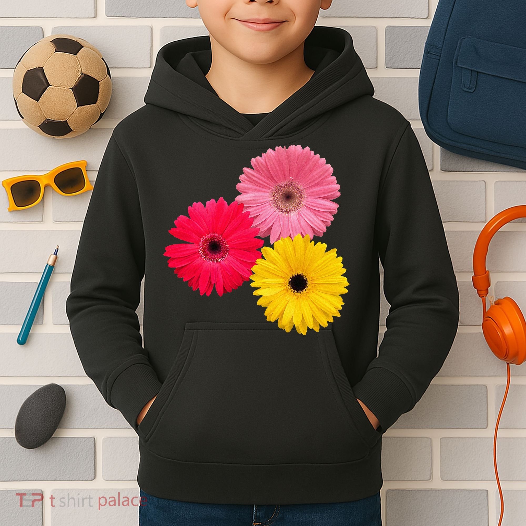 Blooming Gerbera Flower Daisies Gerberas Daisy Flowery Kids Hoodie