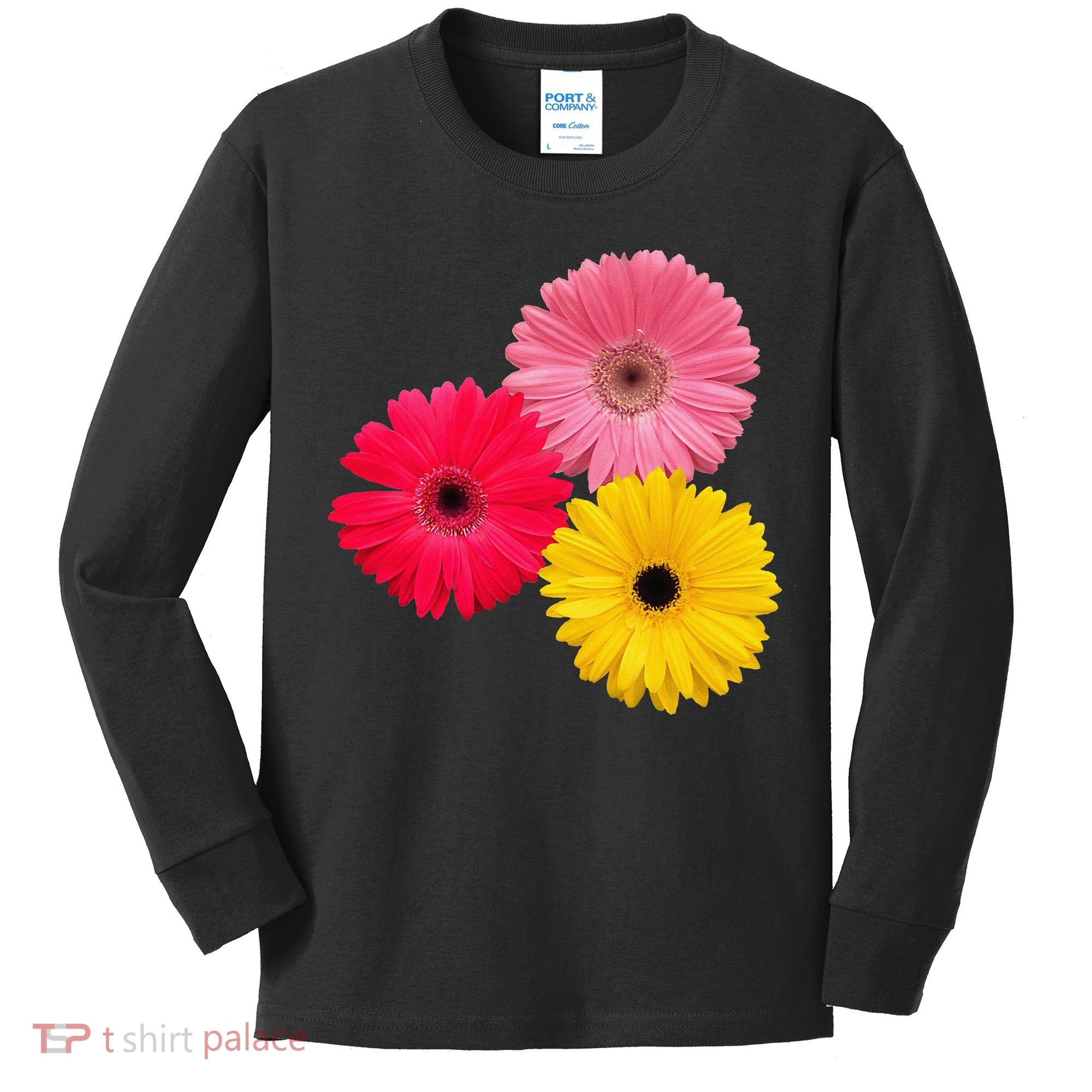 Blooming Gerbera Flower Daisies Gerberas Daisy Flowery Kids Long Sleeve Shirt