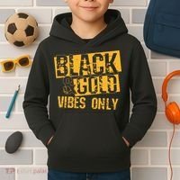 Black Gold Game Day For High School Football Kids Hoodie thumb 2