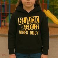 Black Gold Game Day For High School Football Kids Hoodie thumb 3