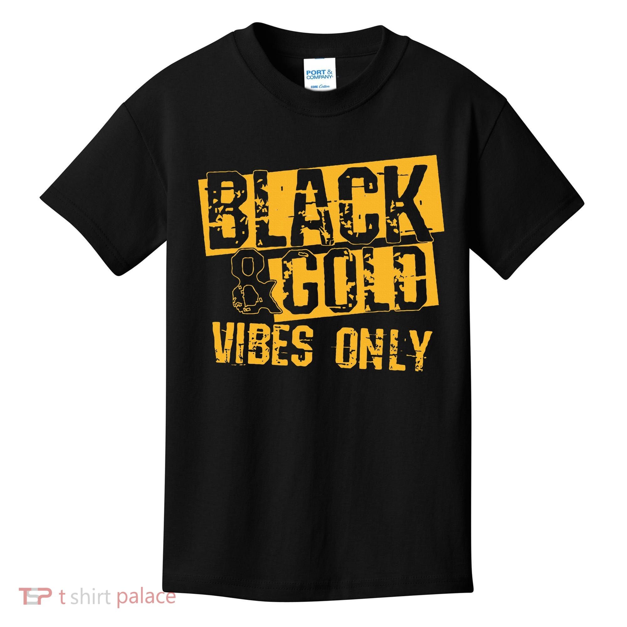 Black Gold Game Day For High School Football Kids T-Shirt