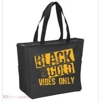 Black Gold Game Day For High School Football Tote Bag thumb 2