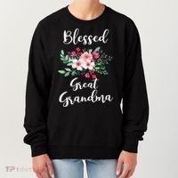Blessed Great Grandma Flower Bouquet Gift For Grandma Gift Women's Sweatshirt thumb 0