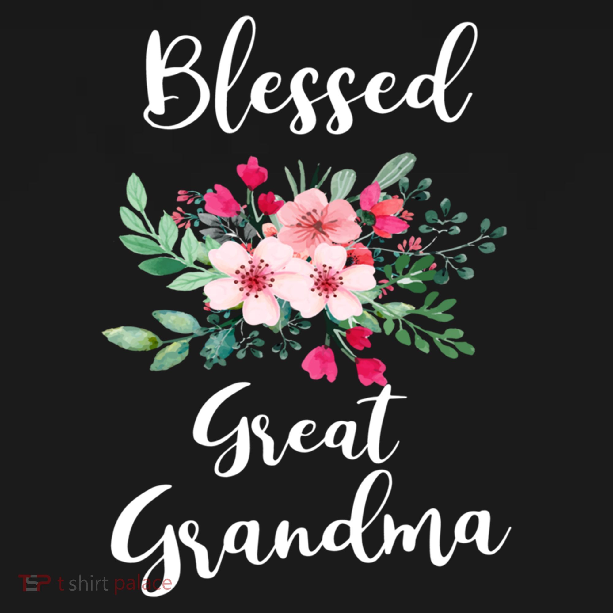 Blessed Great Grandma Flower Bouquet Gift For Grandma Gift USA-Made Doggie Bandana