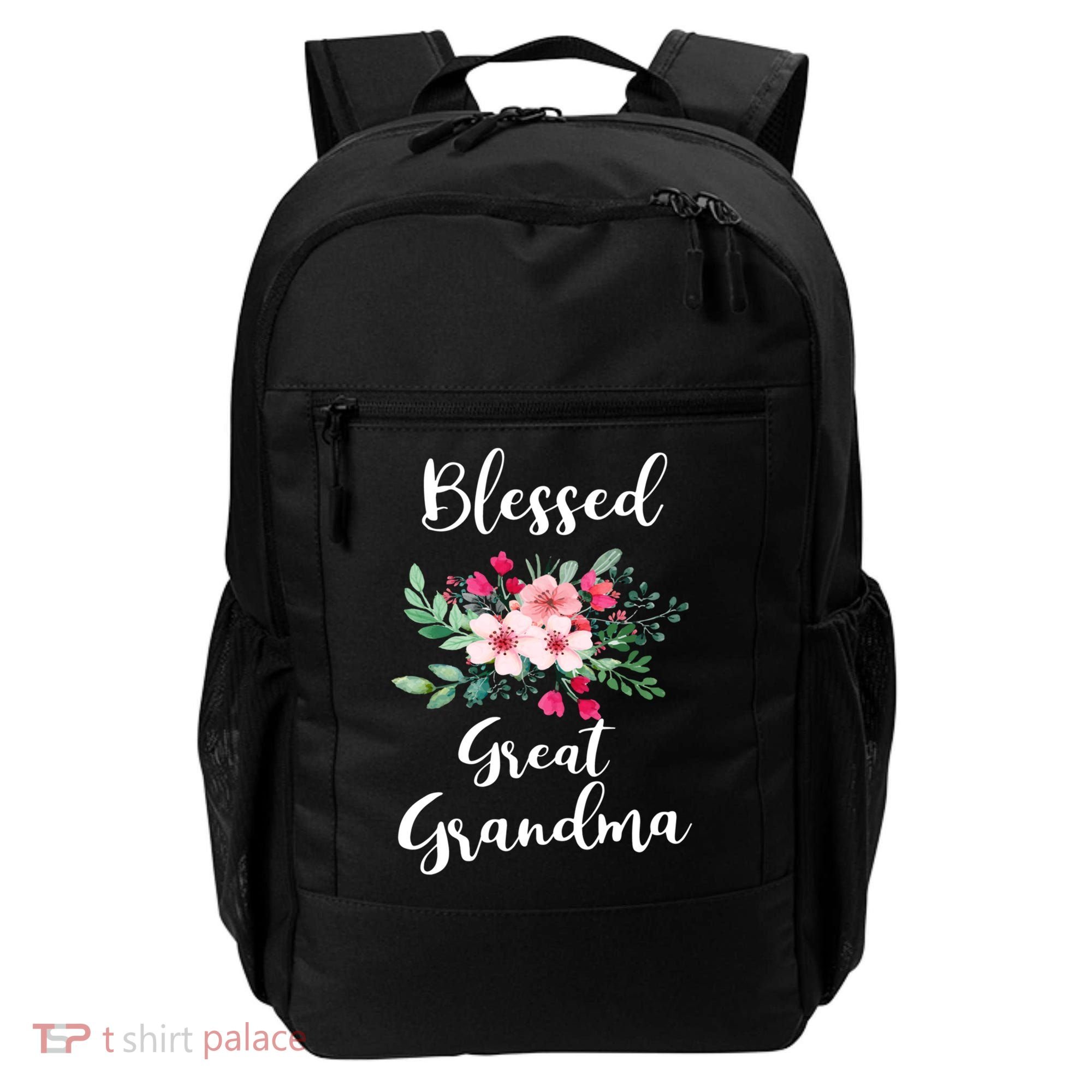 Blessed Great Grandma Flower Bouquet Gift For Grandma Gift Backpack