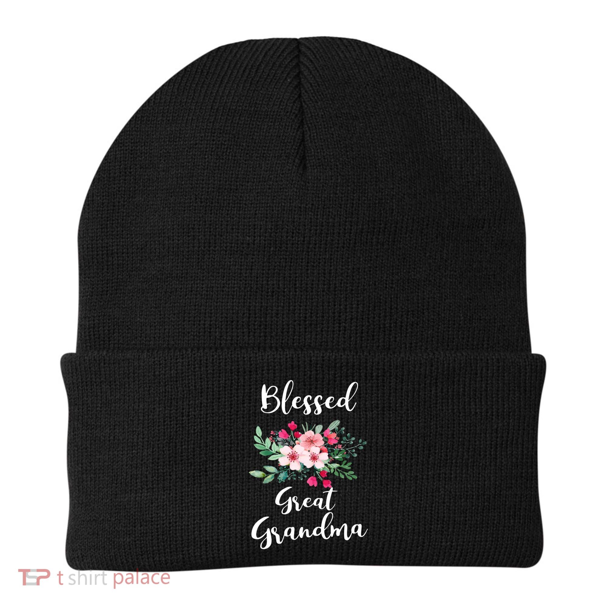 Blessed Great Grandma Flower Bouquet Gift For Grandma Gift Beanie