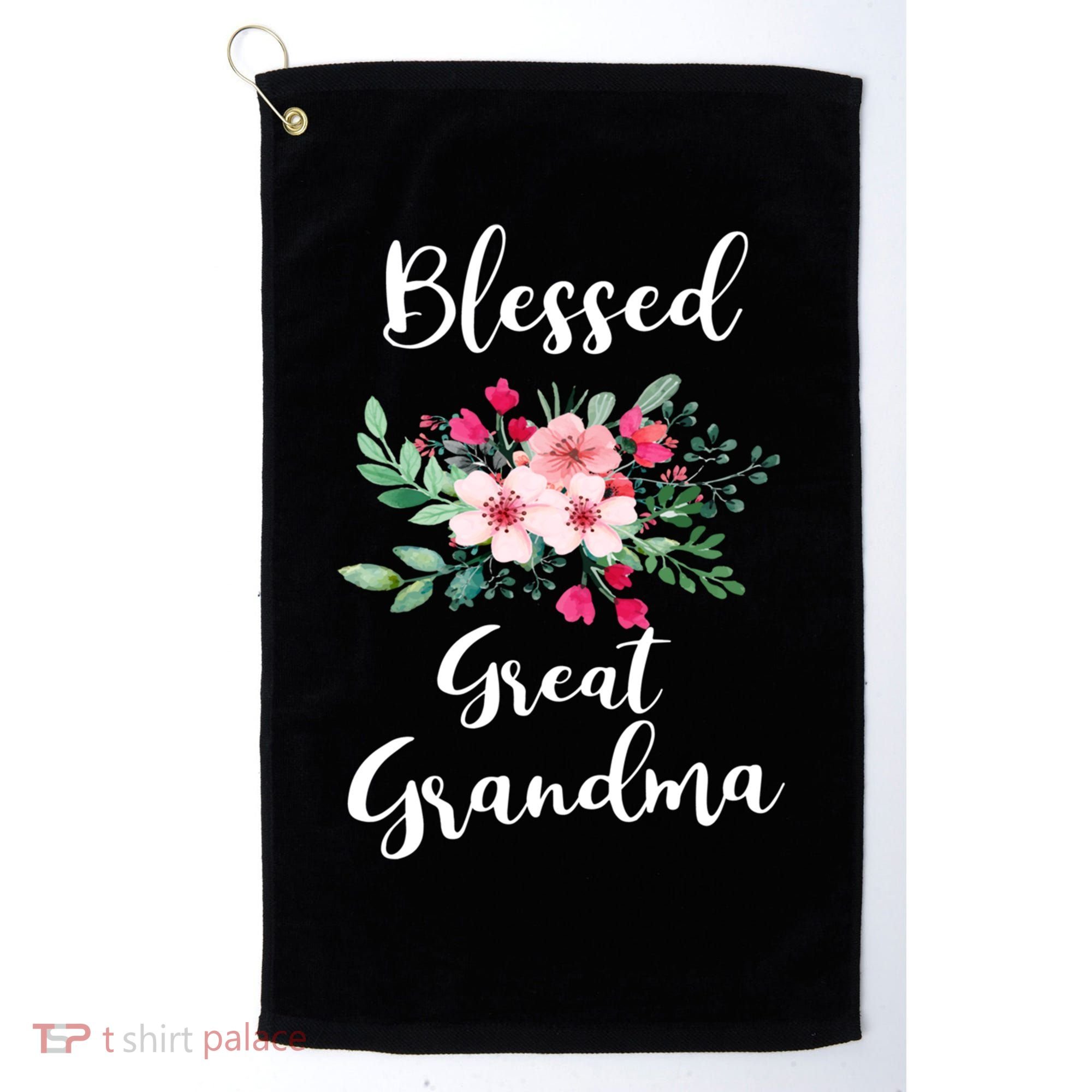 Blessed Great Grandma Flower Bouquet Gift For Grandma Gift Golf Towel