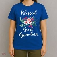 Blessed Great Grandma Flower Bouquet Gift For Grandma Gift T-Shirt thumb 4