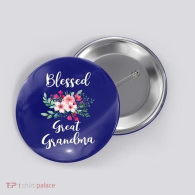 Blessed Great Grandma Flower Bouquet Gift For Grandma Gift Button
