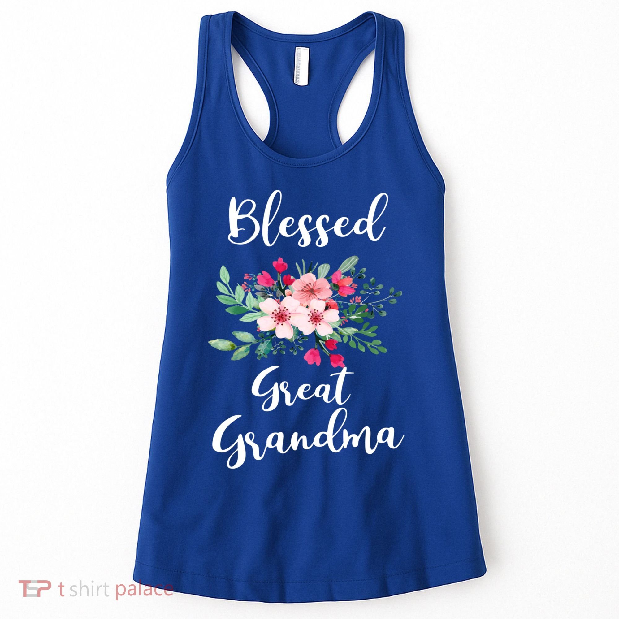 Blessed Great Grandma Flower Bouquet Gift For Grandma Gift Women's Tank Top