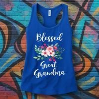 Blessed Great Grandma Flower Bouquet Gift For Grandma Gift Women's Tank Top thumb 3