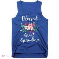 Blessed Great Grandma Flower Bouquet Gift For Grandma Gift Tank Top thumb 0