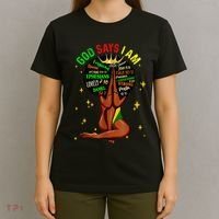Black Girl God Says I Am Black Melanin History Month Pride T-Shirt thumb 4