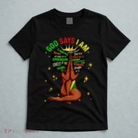 Black Girl God Says I Am Black Melanin History Month Pride T-Shirt thumb 5