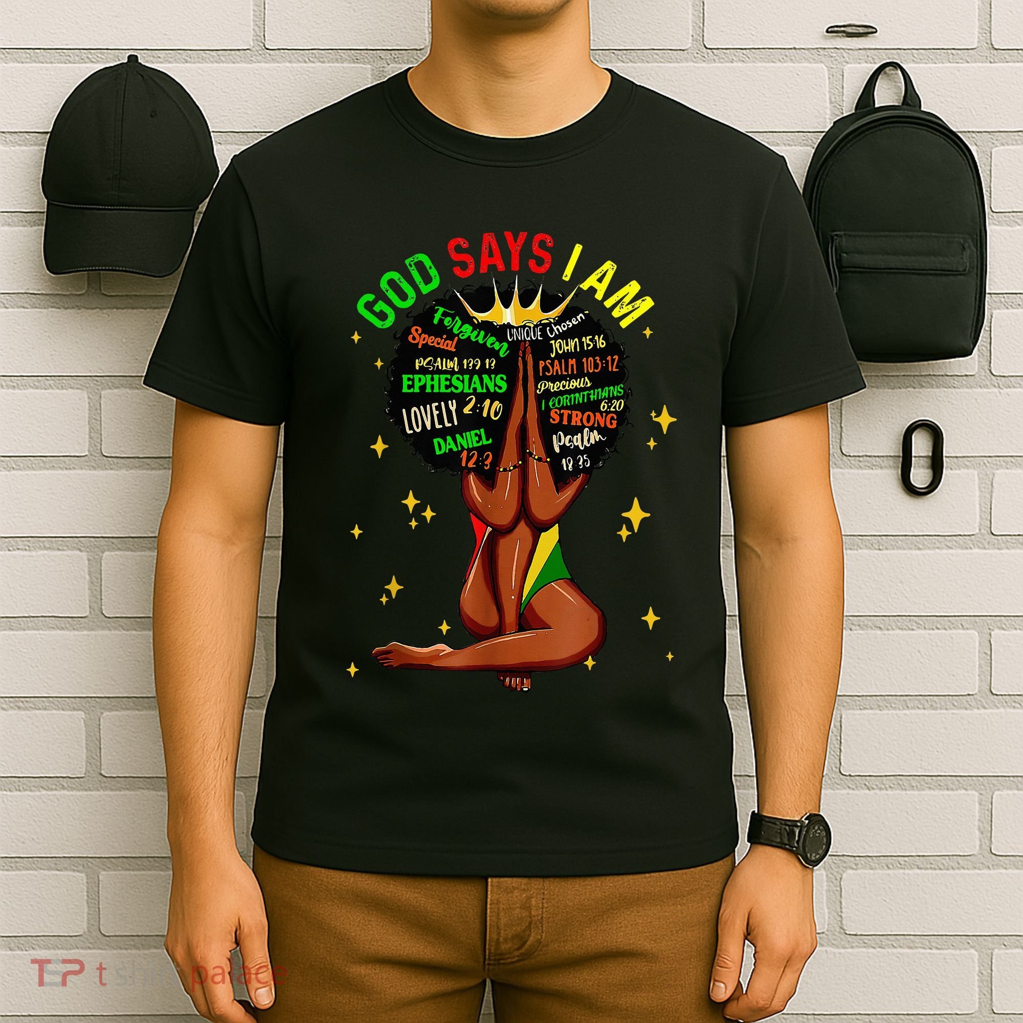 Black Girl God Says I Am Black Melanin History Month Pride T-Shirt