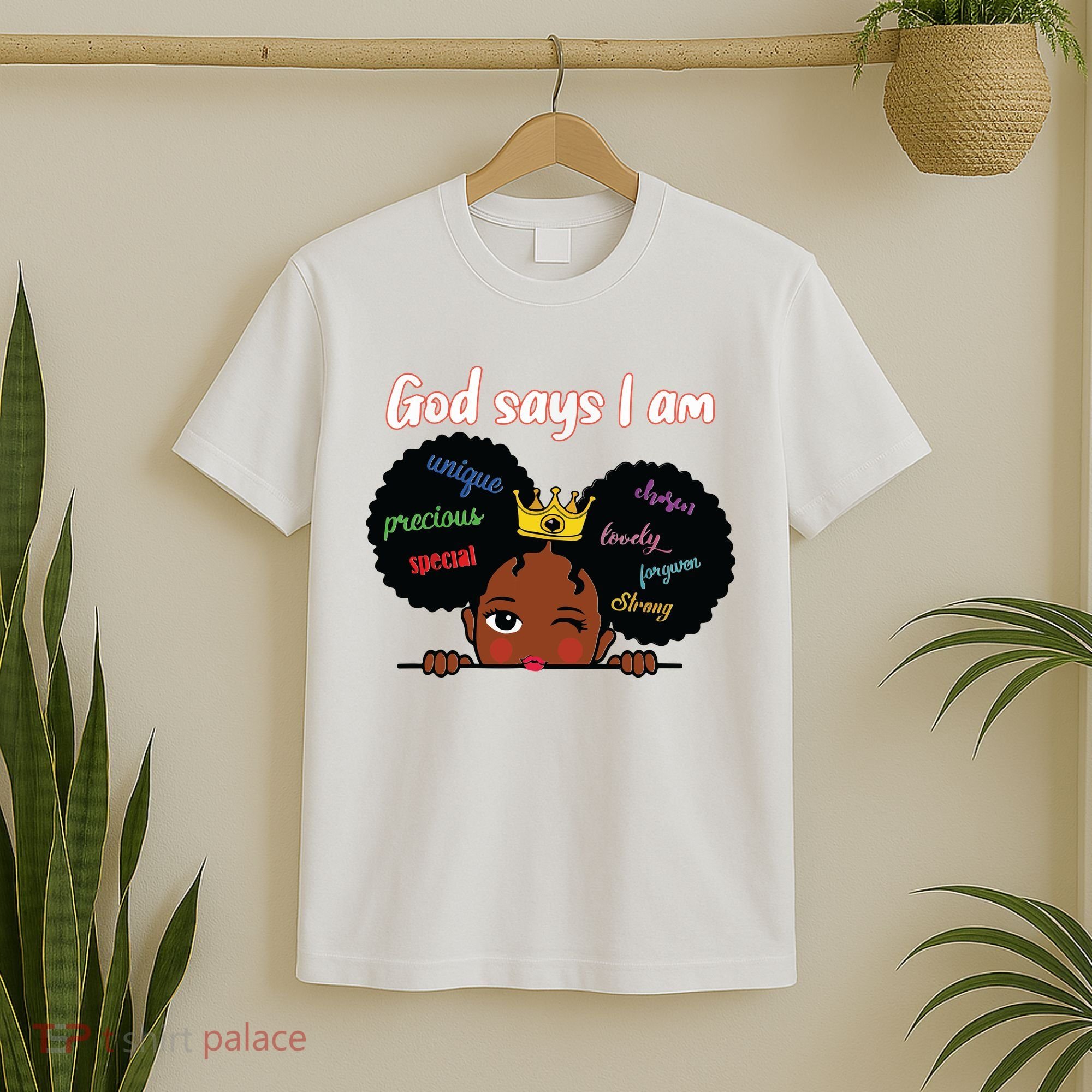 Black Girl God Says I Am Black Melanin History Month Pride T-Shirt