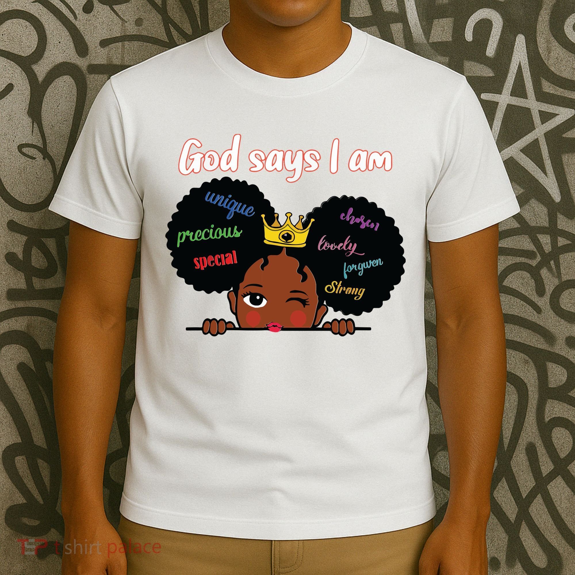 Black Girl God Says I Am Black Melanin History Month Pride T-Shirt