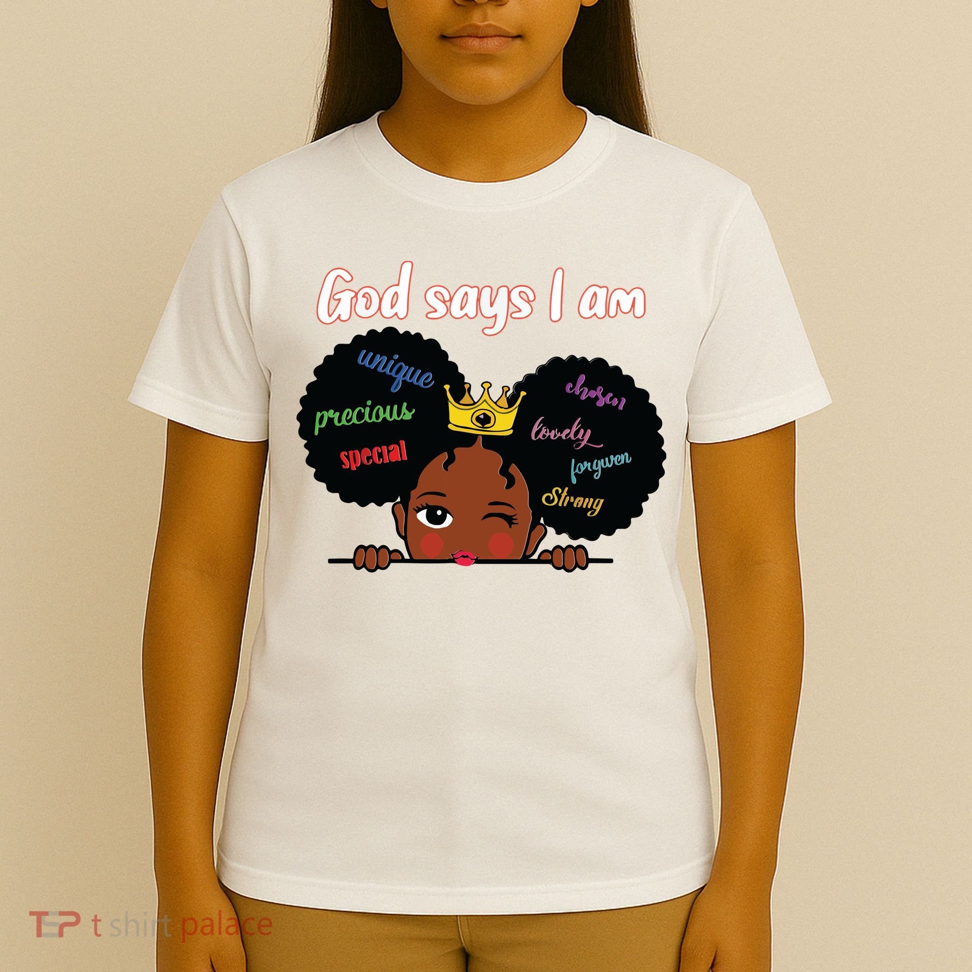 Black Girl God Says I Am Black Melanin History Month Pride T-Shirt