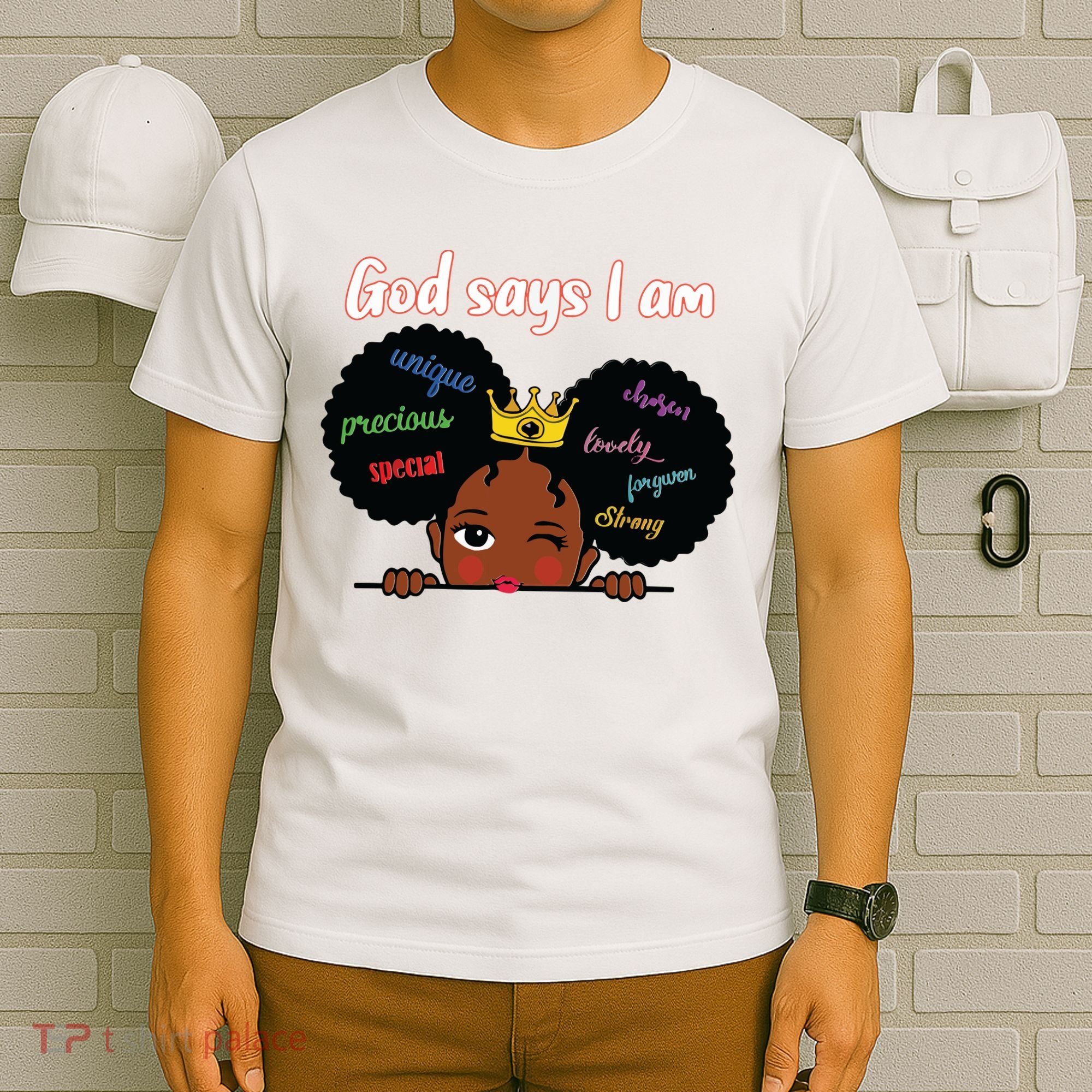Black Girl God Says I Am Black Melanin History Month Pride T-Shirt