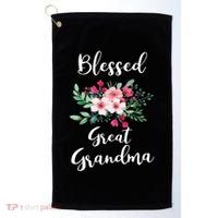 Blessed Great Grandma Flower Bouquet Gift For Grandma Gift Golf Towel thumb 0