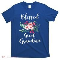 Blessed Great Grandma Flower Bouquet Gift For Grandma Gift T-Shirt thumb 0