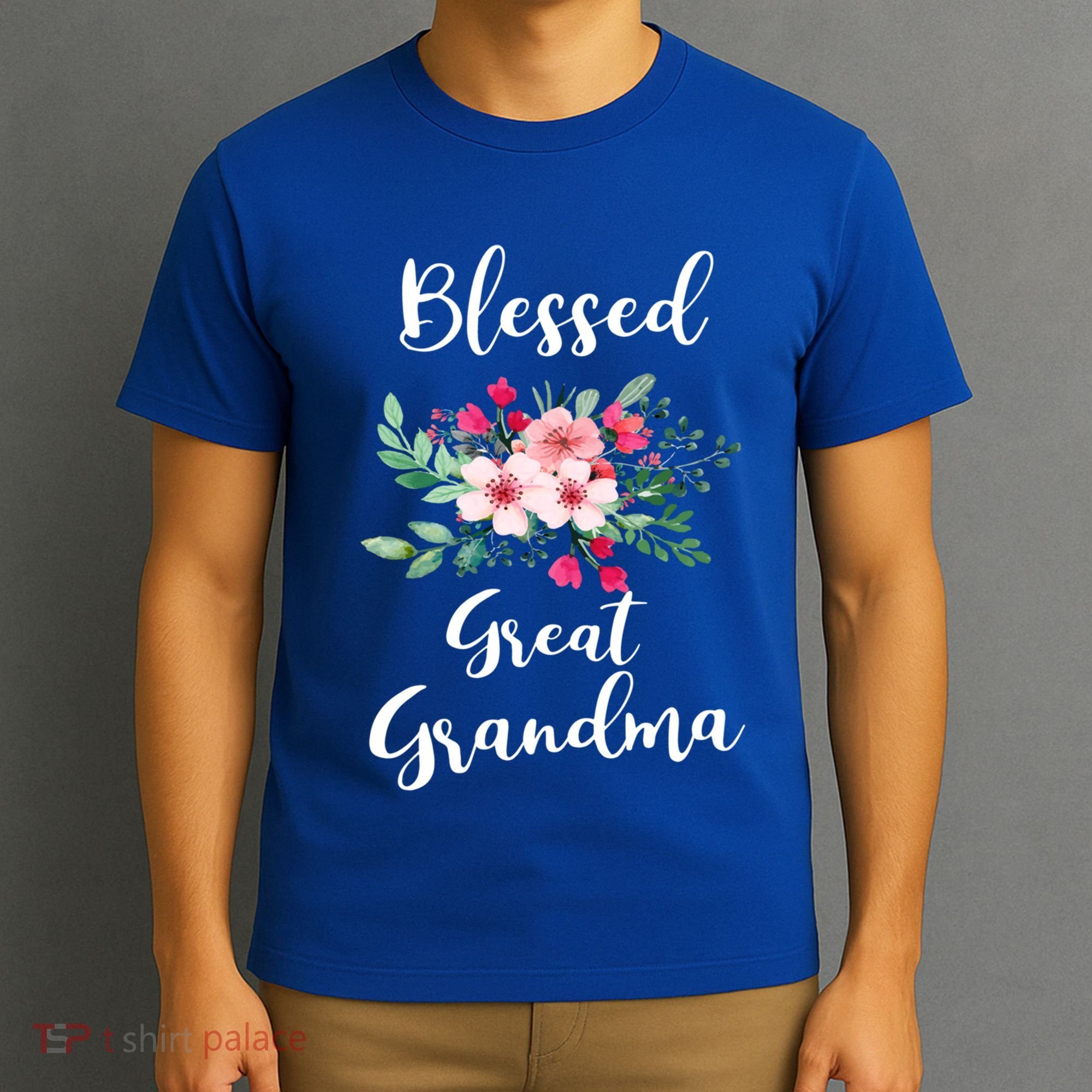 Blessed Great Grandma Flower Bouquet Gift For Grandma Gift T-Shirt