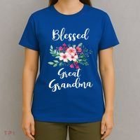 Blessed Great Grandma Flower Bouquet Gift For Grandma Gift T-Shirt thumb 4