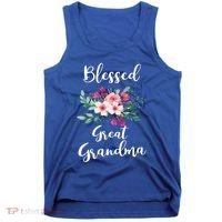 Blessed Great Grandma Flower Bouquet Gift For Grandma Gift Tank Top thumb 0