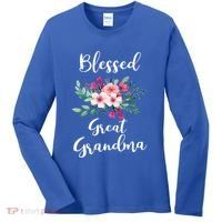 Blessed Great Grandma Flower Bouquet Gift For Grandma Gift Women's Long Sleeve Shirt thumb 0