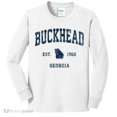 Buckhead Georgia Ga Vintage Athletic Kids Long Sleeve Shirt