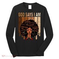 Black Girl God Says I Am Black Melanin Juneteenth Long Sleeve Shirt thumb 0