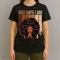 Black Girl God Says I Am Black Melanin Juneteenth T-Shirt thumb 4