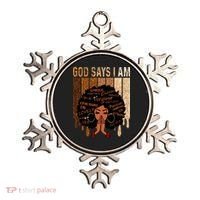 Black Girl God Says I Am Black Melanin Juneteenth Ornament thumb 0