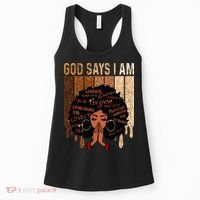 Black Girl God Says I Am Black Melanin Juneteenth Women's Tank Top thumb 0