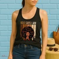Black Girl God Says I Am Black Melanin Juneteenth Women's Tank Top thumb 2