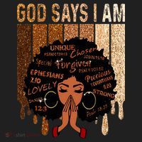 Black Girl God Says I Am Black Melanin Juneteenth Hat thumb 2