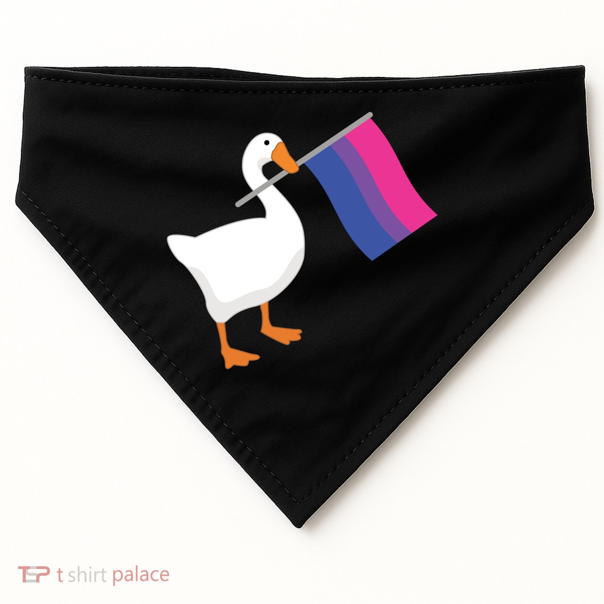 Bisexual Goose Game Lgbtq Bi Pride Parade Flag Untitled Honk Gift USA-Made Doggie Bandana