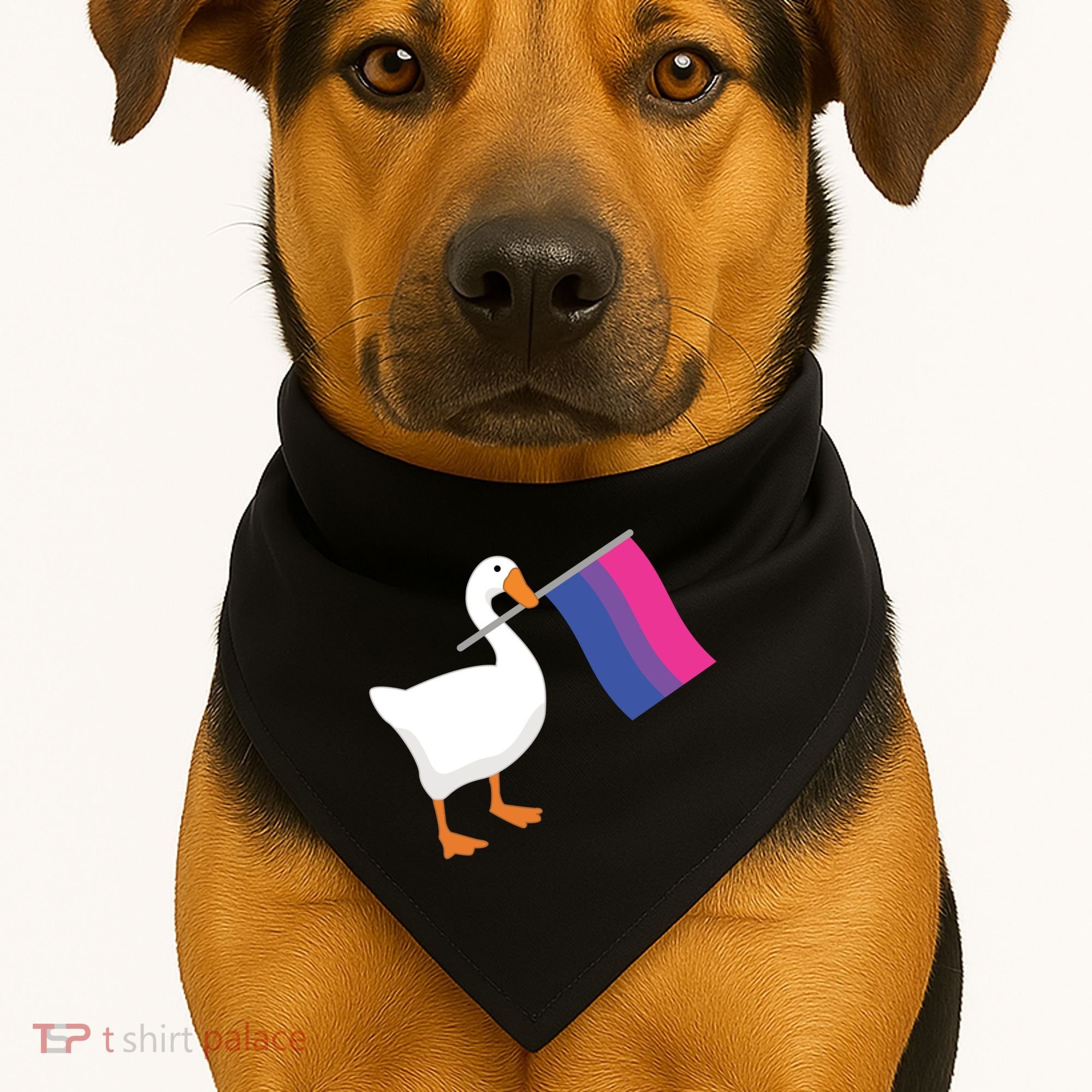 Bisexual Goose Game Lgbtq Bi Pride Parade Flag Untitled Honk Gift USA-Made Doggie Bandana