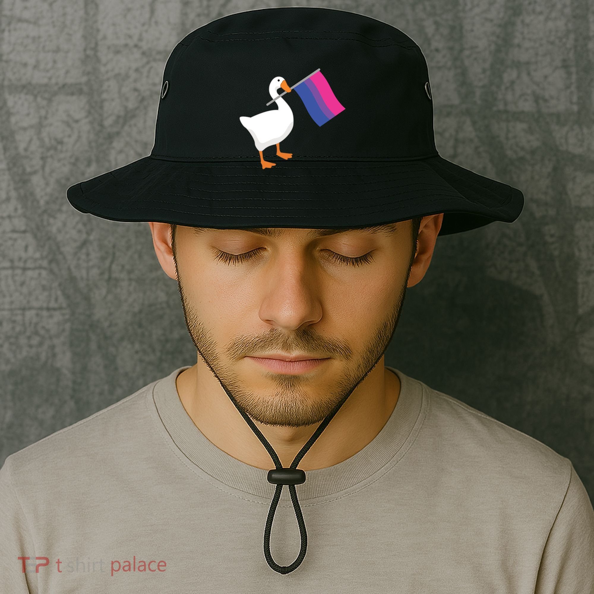 Bisexual Goose Game Lgbtq Bi Pride Parade Flag Untitled Honk Gift Bucket Hat