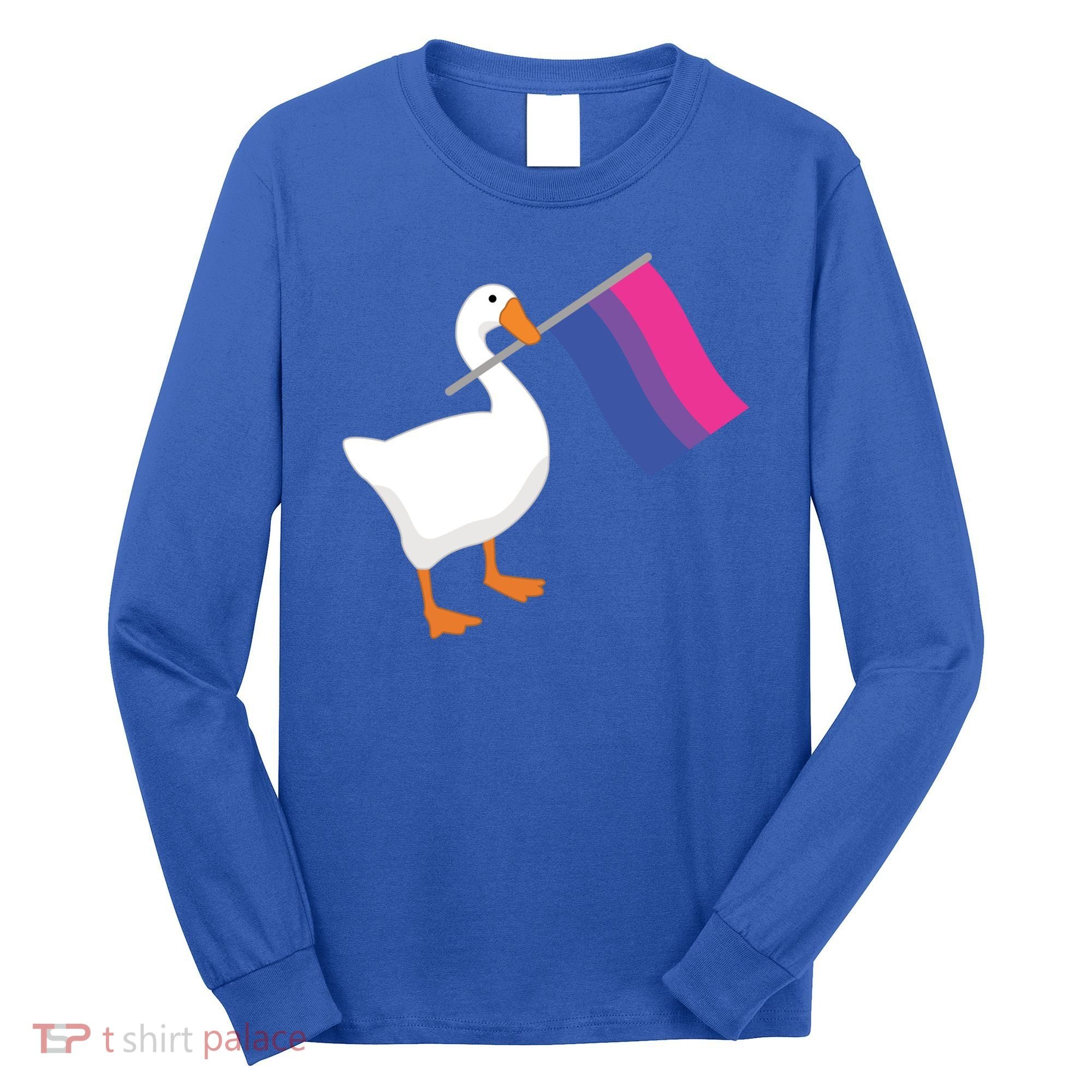 Bisexual Goose Game Lgbtq Bi Pride Parade Flag Untitled Honk Gift Long Sleeve Shirt