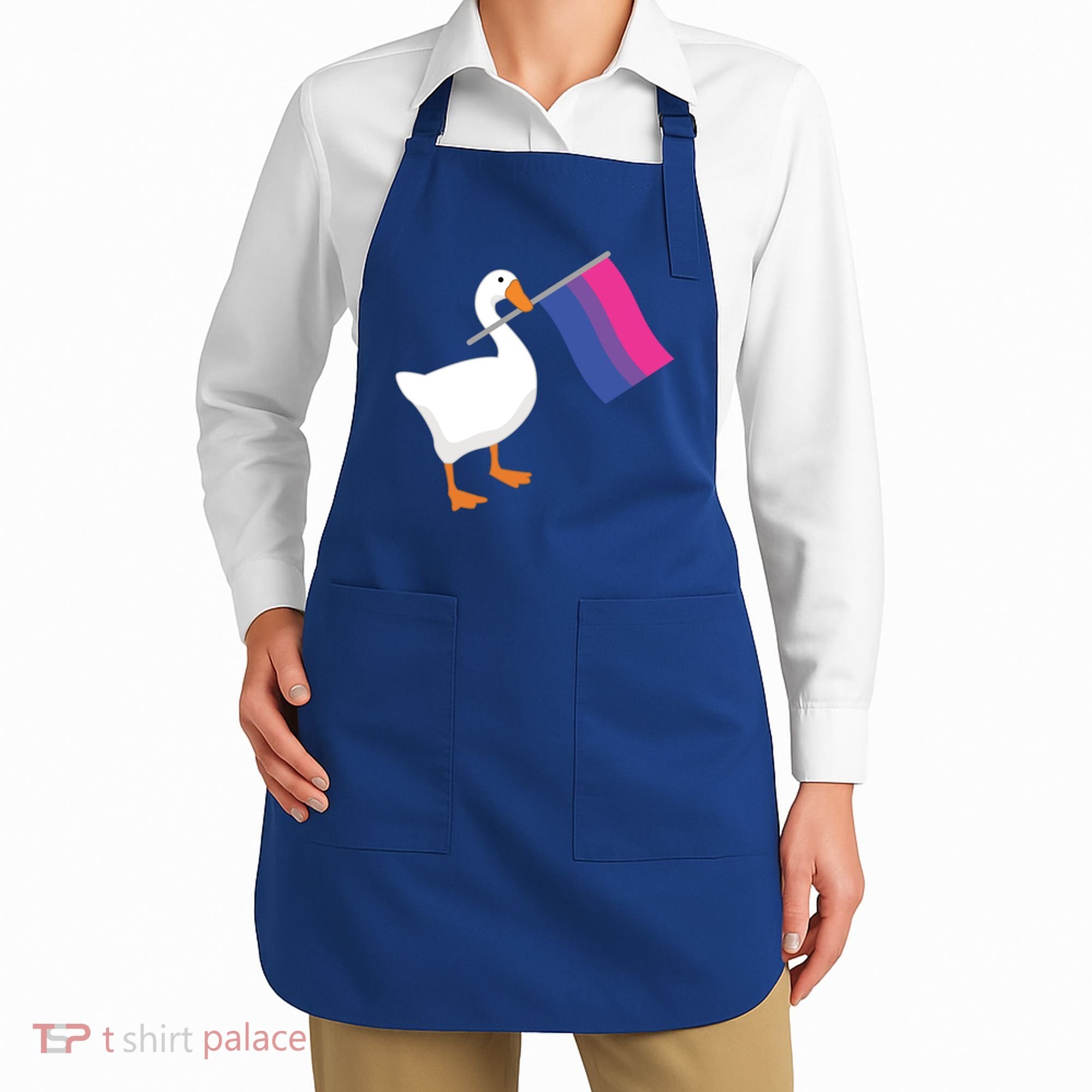 Bisexual Goose Game Lgbtq Bi Pride Parade Flag Untitled Honk Gift Apron