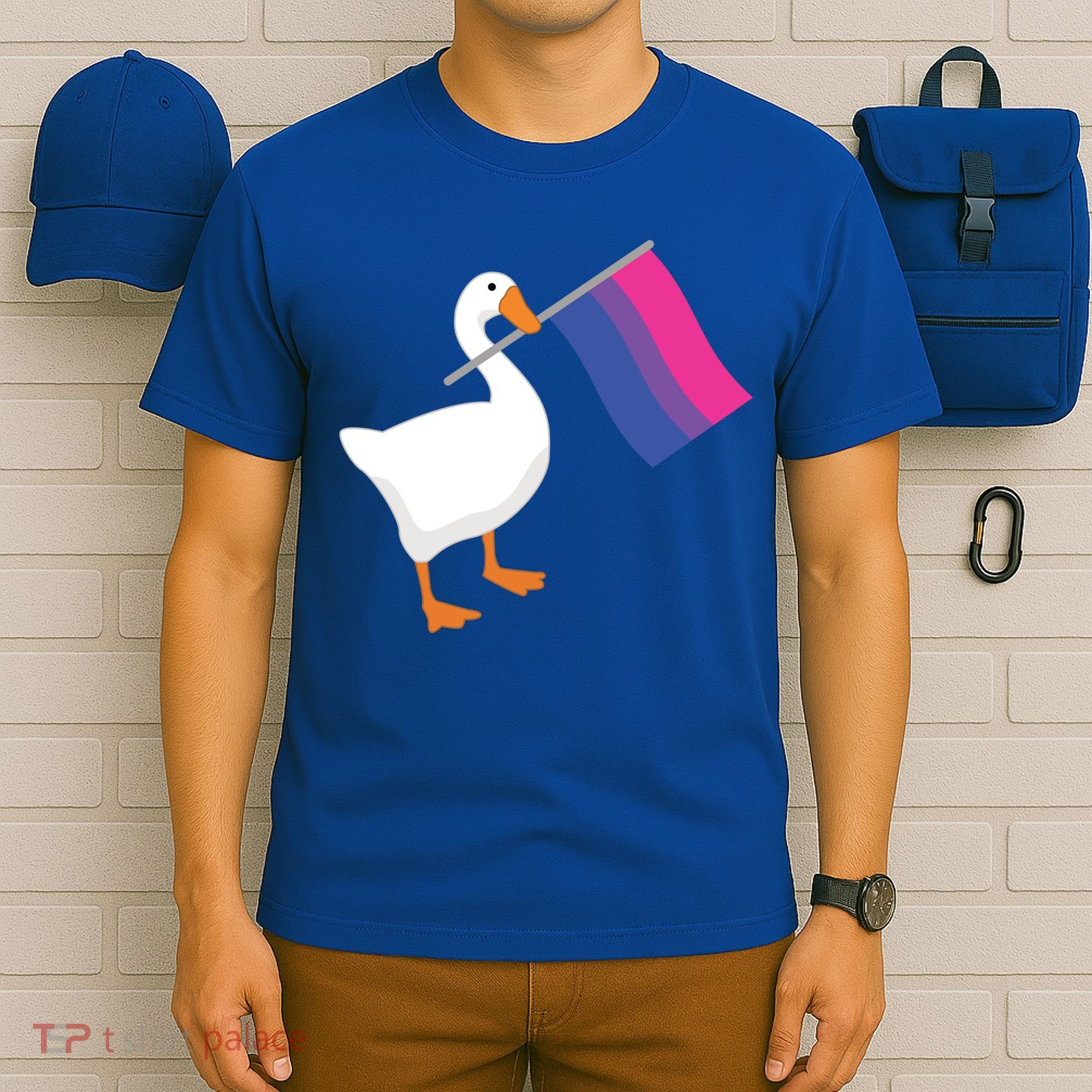 Bisexual Goose Game Lgbtq Bi Pride Parade Flag Untitled Honk Gift T-Shirt